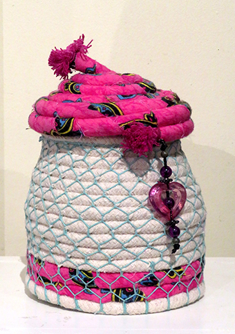 Cotton Coiled Basket by Mandy Lees